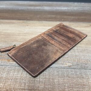 Leather Card Wallet Vintage Distressed Credit Card Money Holder NWT
